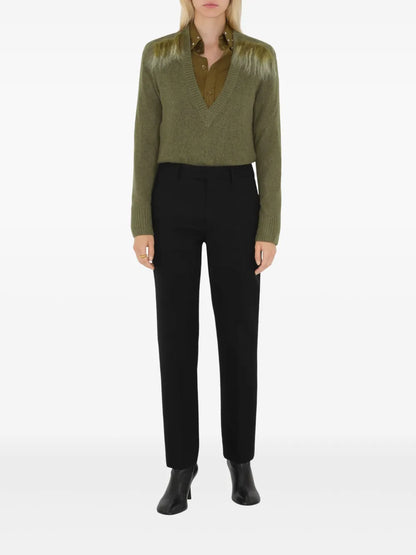 Shearling-Trim Jumper