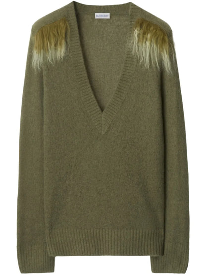 Shearling-Trim Jumper