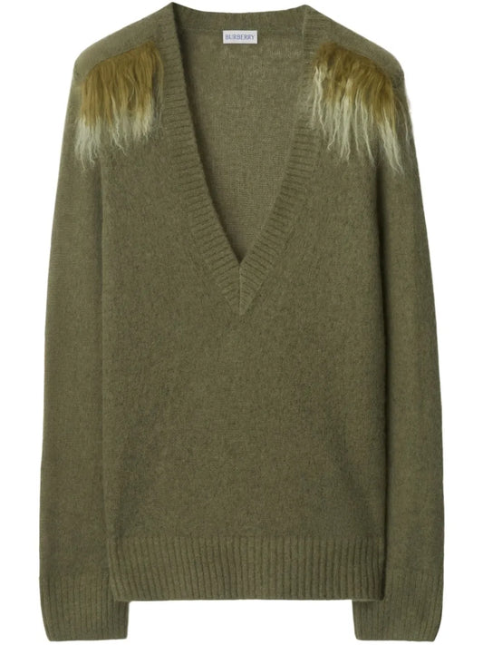 Shearling-Trim Jumper