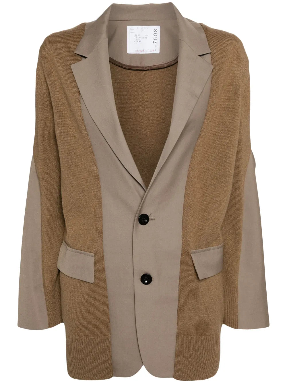 Panelled Wool-Blend Cardigan