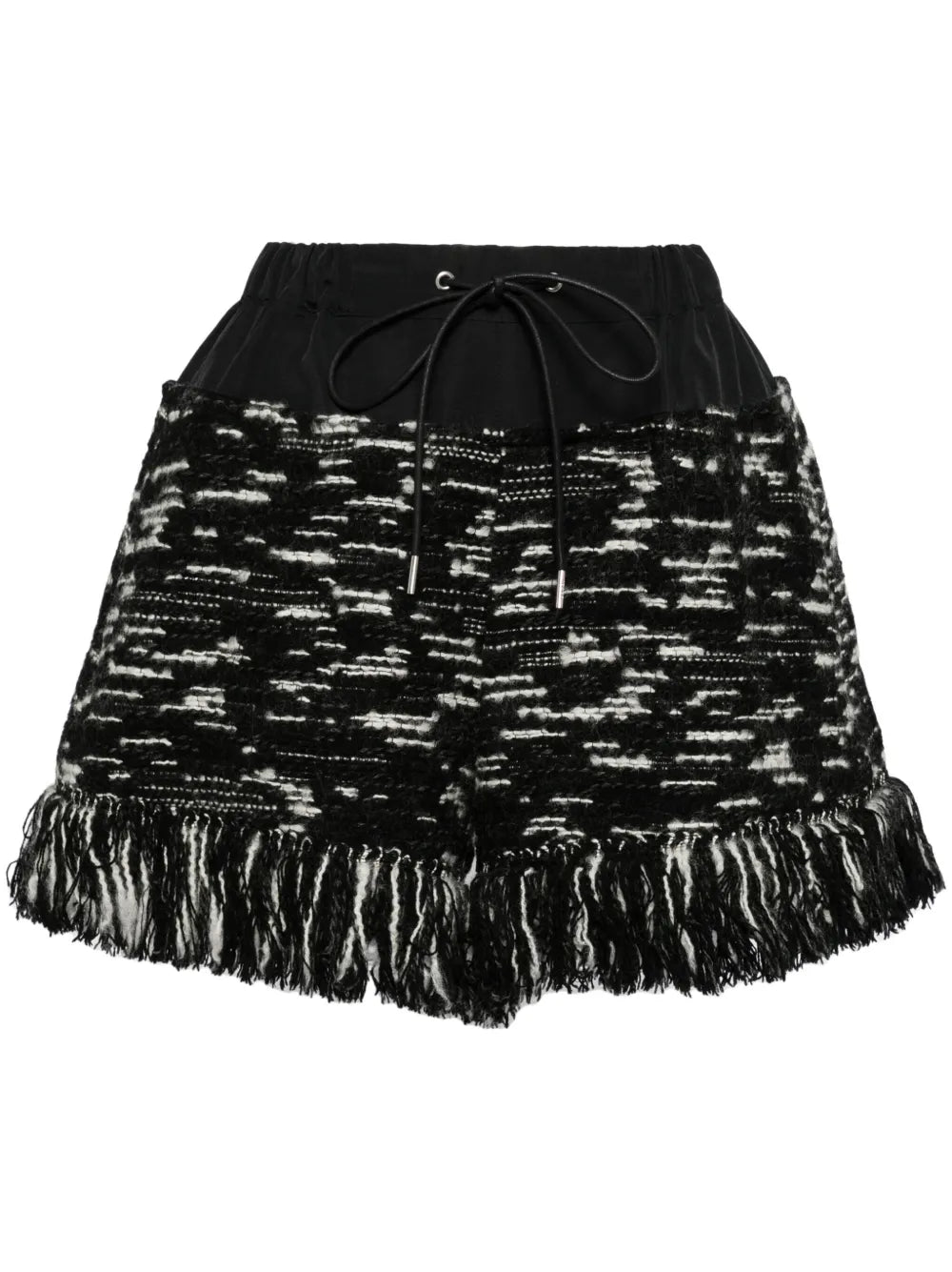 Fringed-Edge Knitted Shorts