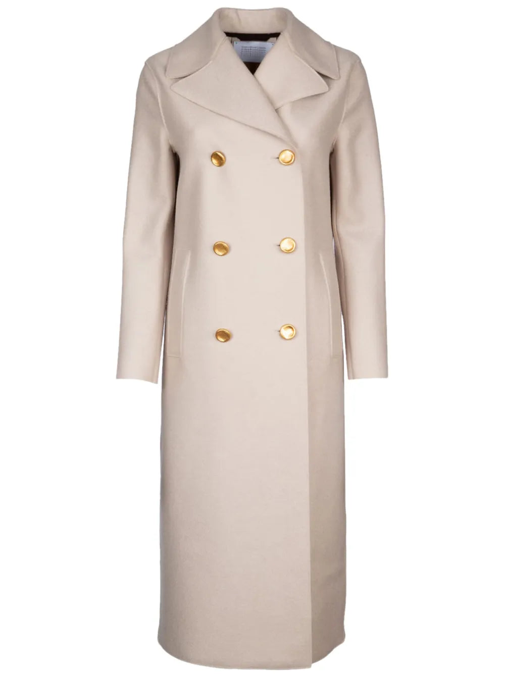 Peak-Lapels Wool Double-Breasted Coat