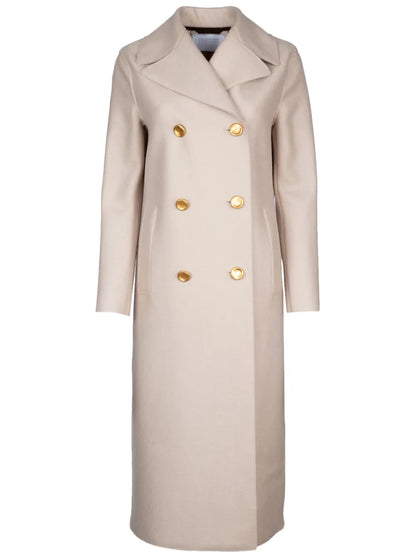 Peak-Lapels Wool Double-Breasted Coat