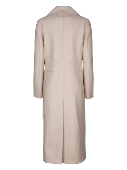 Peak-Lapels Wool Double-Breasted Coat