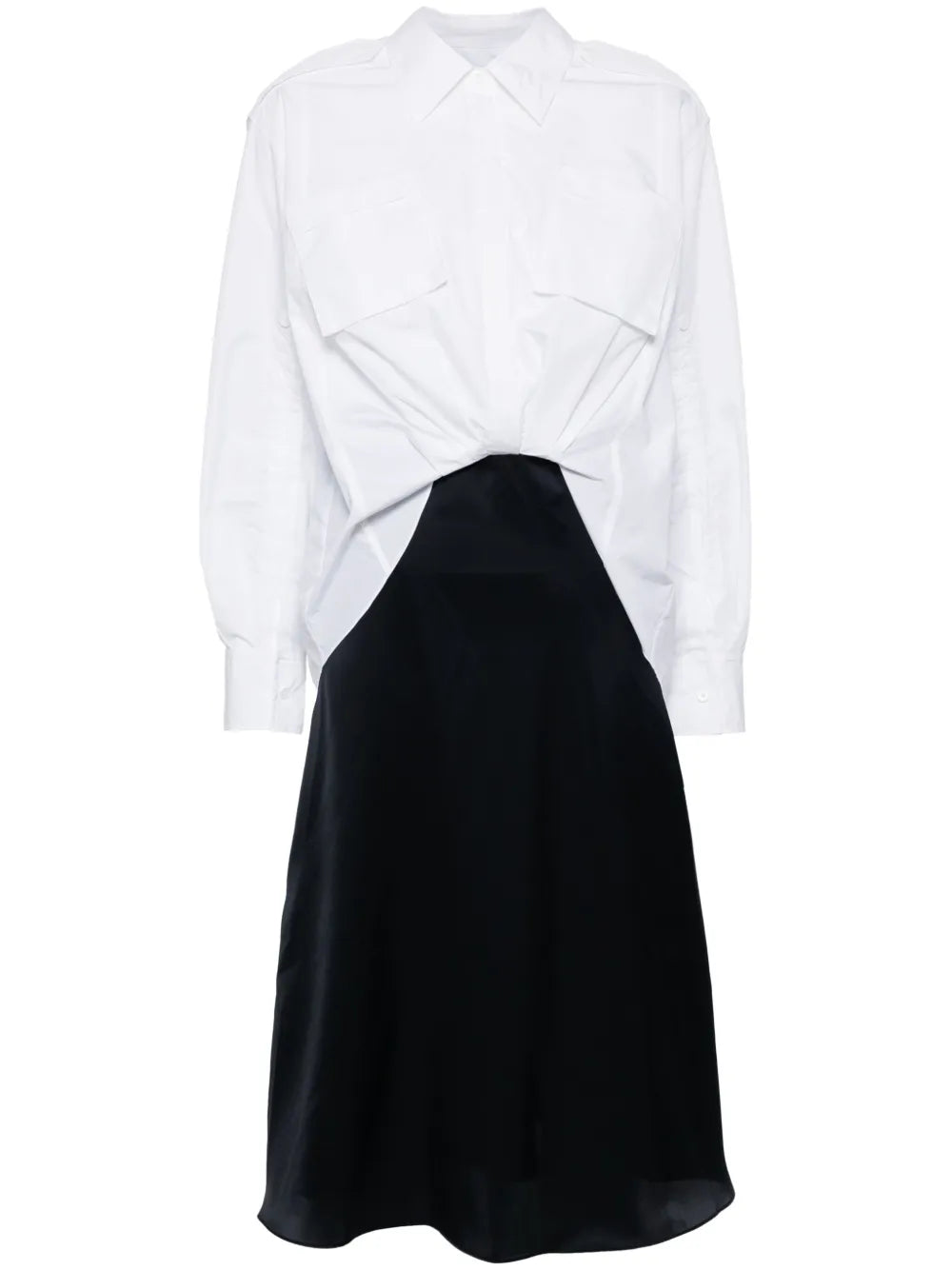 Draped Shirt Dress
