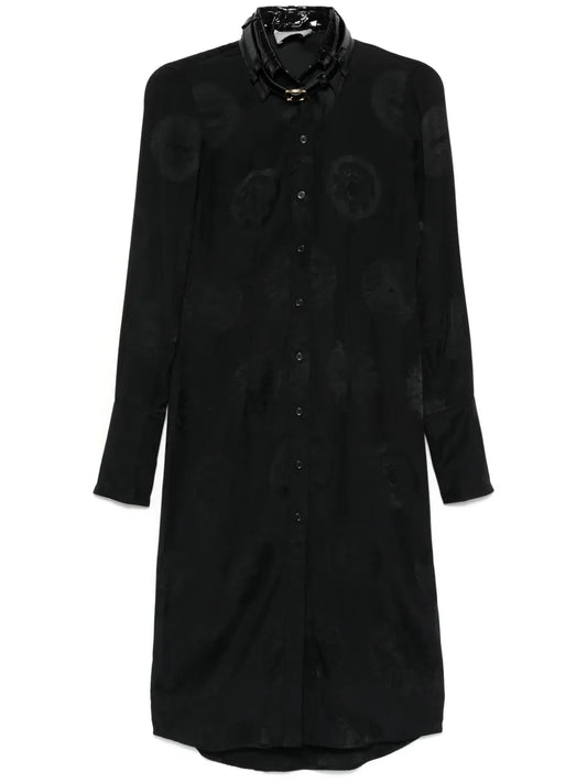 Collar-Detail Midi Dress