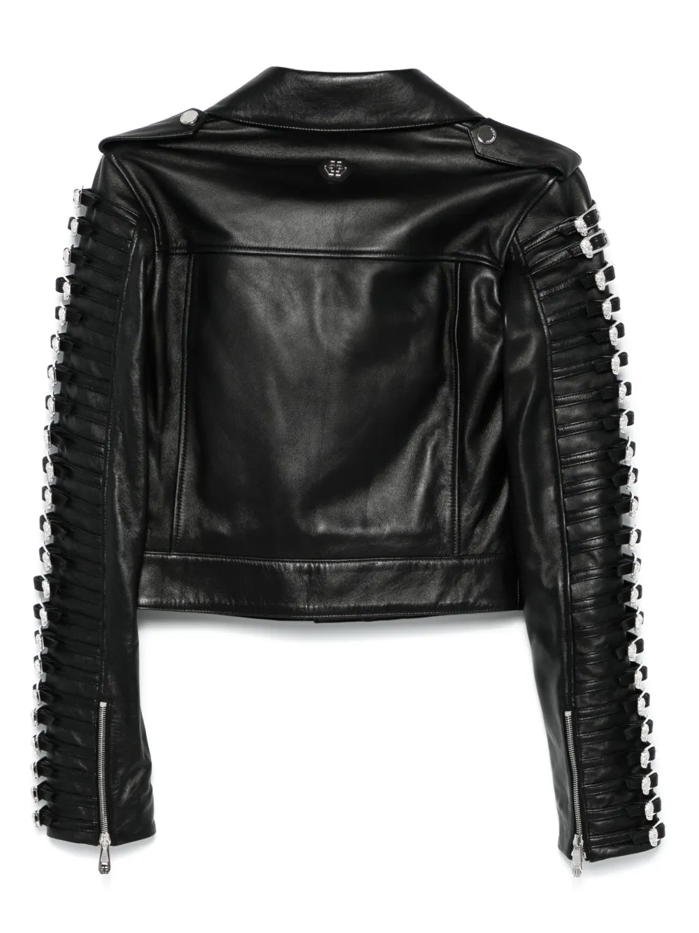 Crystal-Buckle Biker Jacket