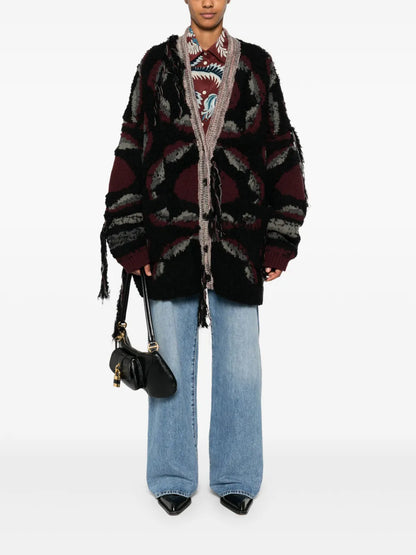 Distressed-Effect Cardigan