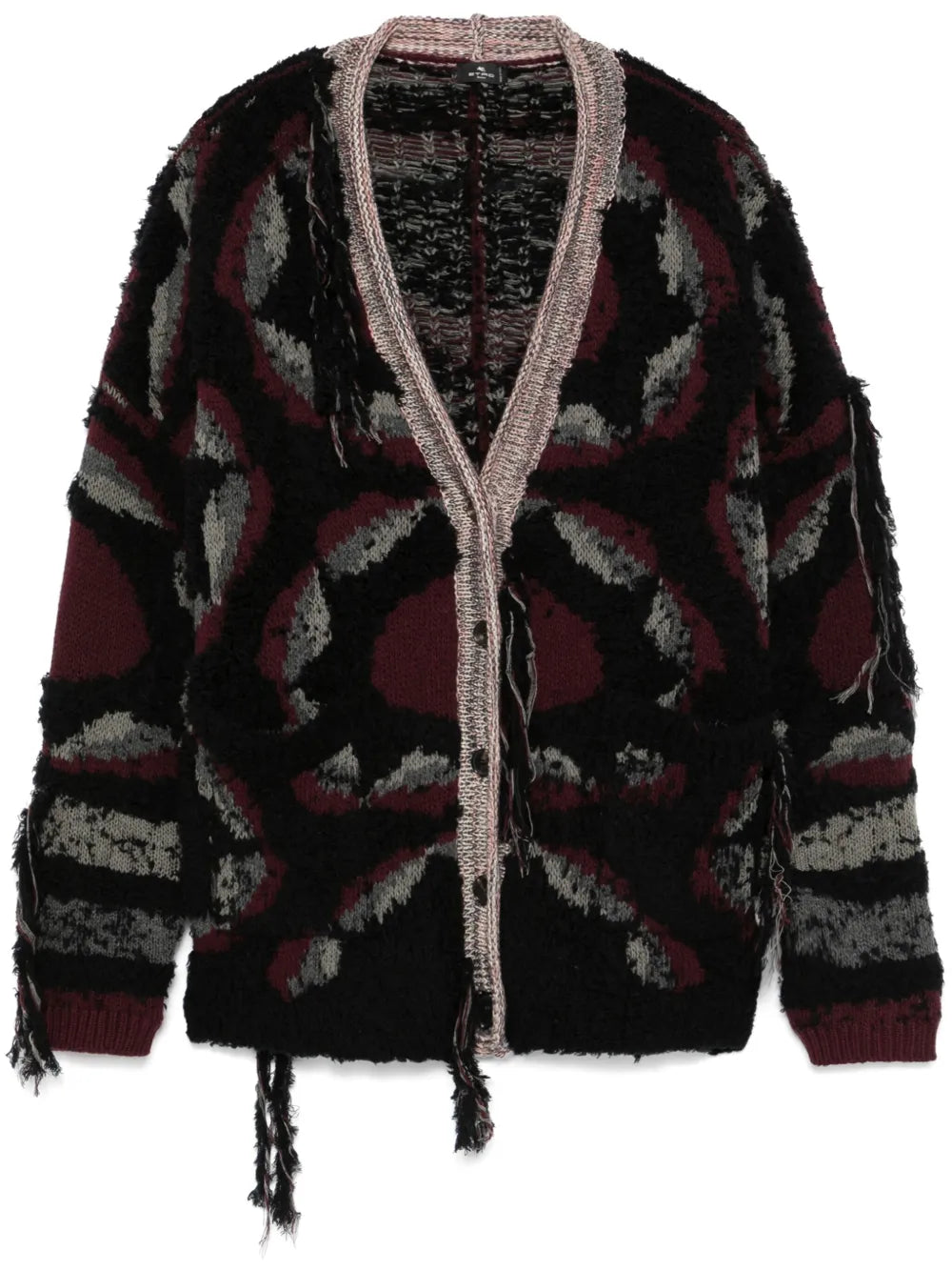 Distressed-Effect Cardigan