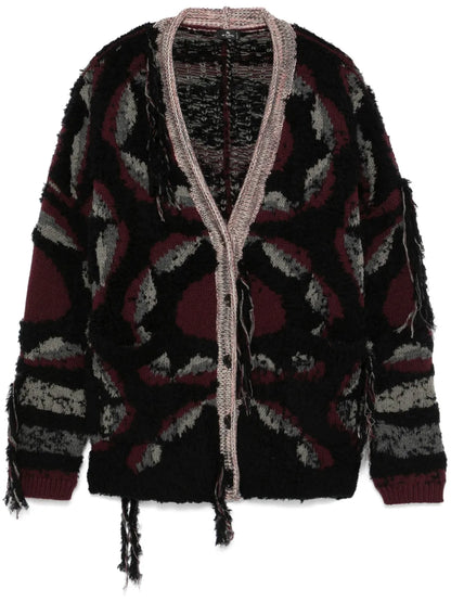Distressed-Effect Cardigan