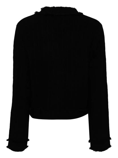 Fringed V-Neck Cardigan