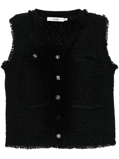 Button-Up Vest Cardigan