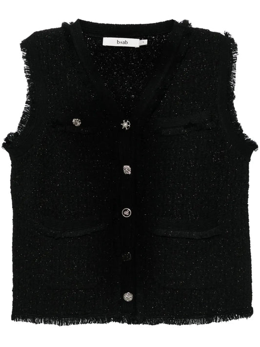 Button-Up Vest Cardigan