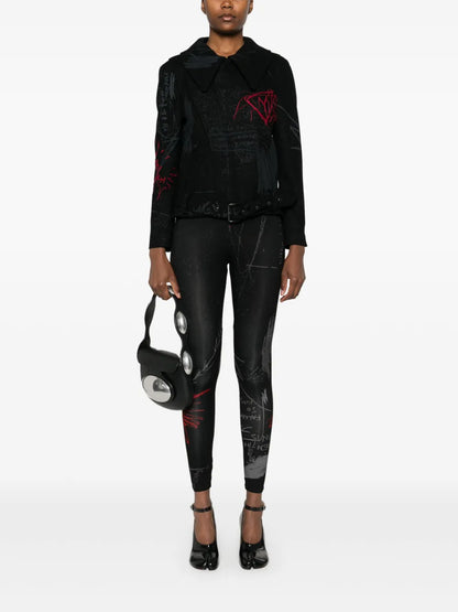 Printed Biker Jacket
