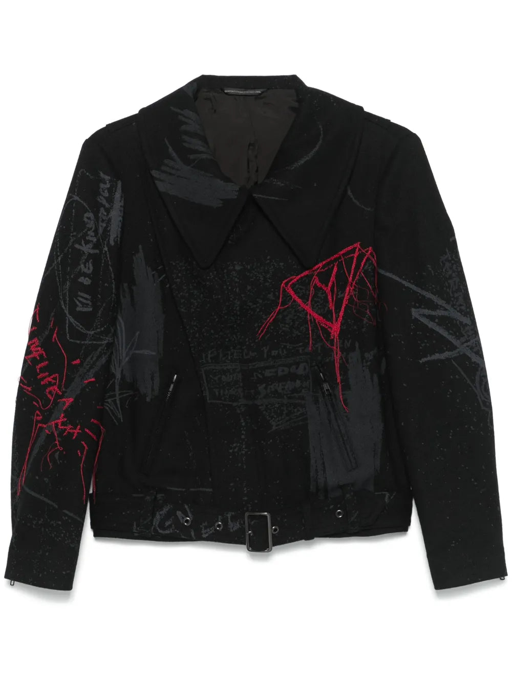 Printed Biker Jacket