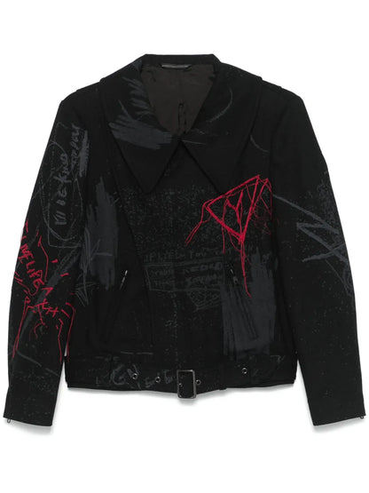 Printed Biker Jacket