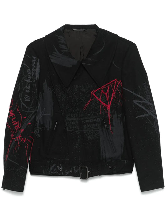 Printed Biker Jacket