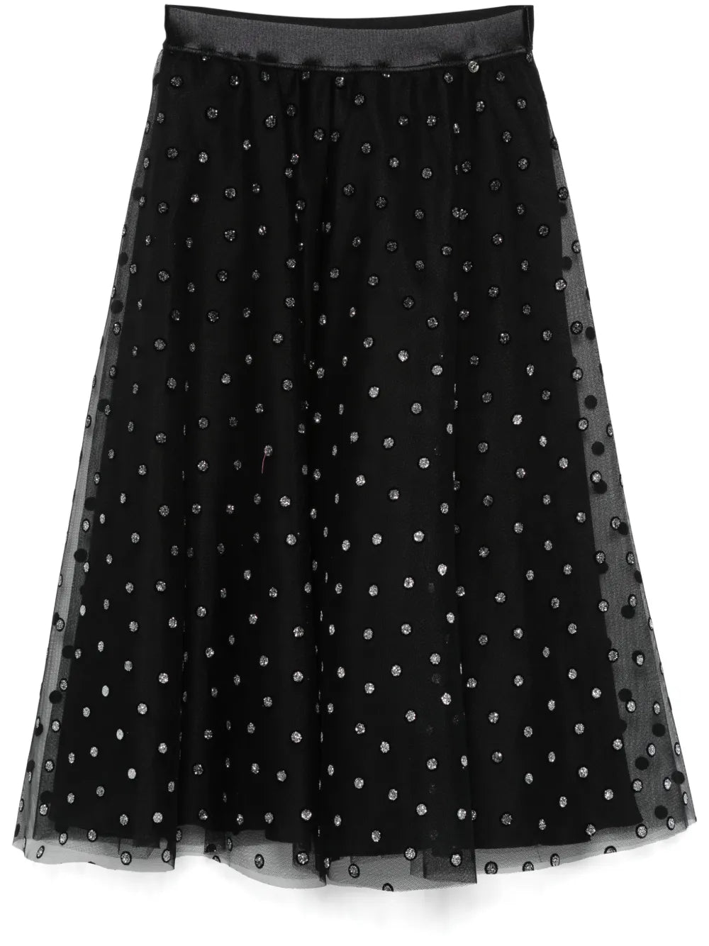 Polka-Dot Print Midi Skirt