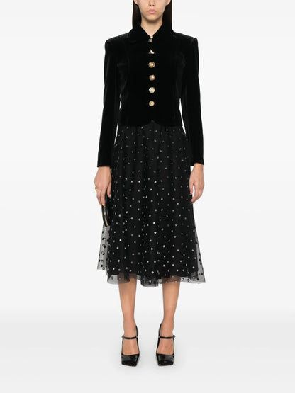 Polka-Dot Print Midi Skirt