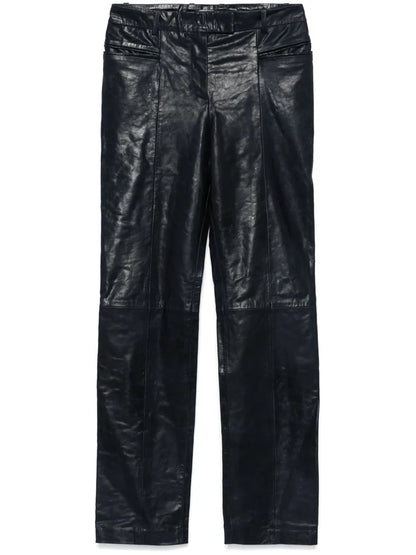 Slim-Fit Leather Trousers