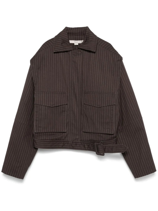 Pinstriped Bomber Jacket