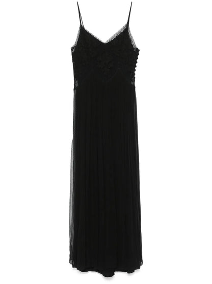 Floral-Appliqué Maxi Dress