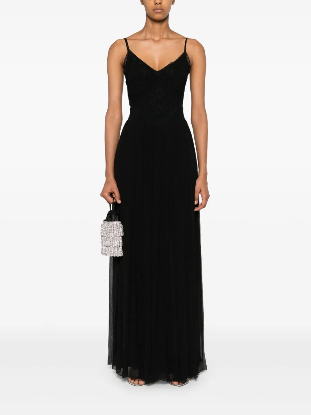 Floral-Appliqué Maxi Dress