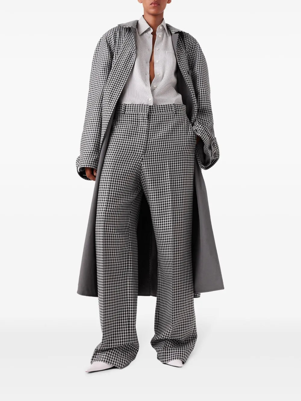 Checked Straight-Leg Trousers