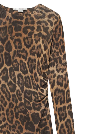 Leopard-Print Midi Dress