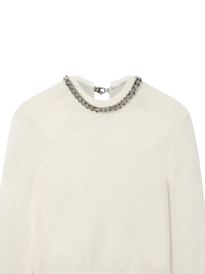 Falabella-Chain Fine-Knit Sweater