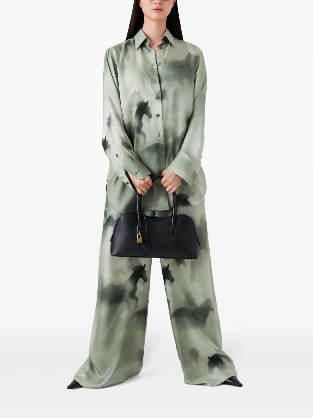 Horse-Print Palazzo Trousers