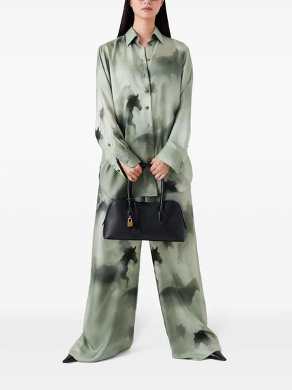 Horse-Print Palazzo Trousers
