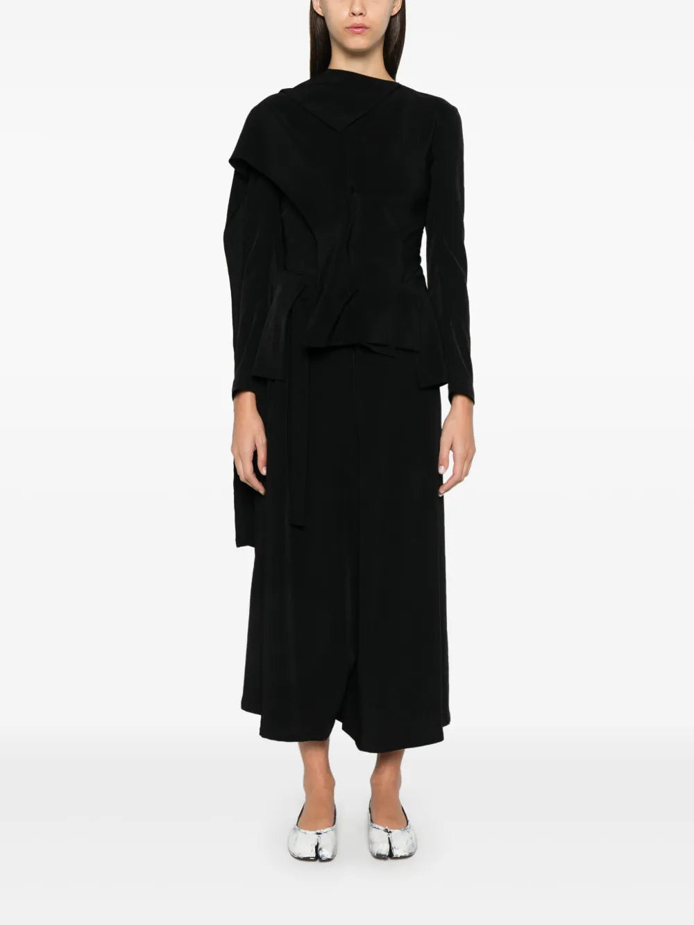 Pleat-Detail Cropped Trousers
