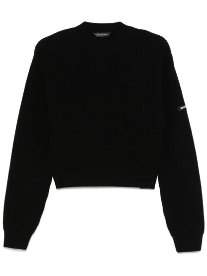 Patch Cropped Sweater
