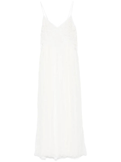 Floral-Appliqué Maxi Dress