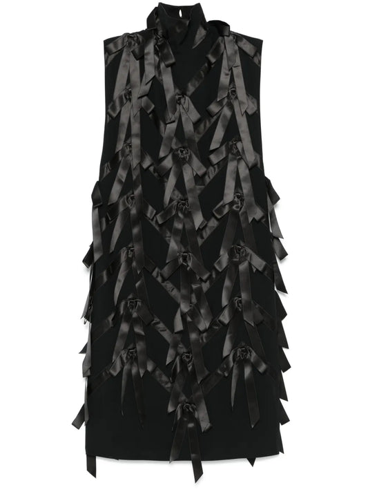 Bow-Appliqué Midi Dress