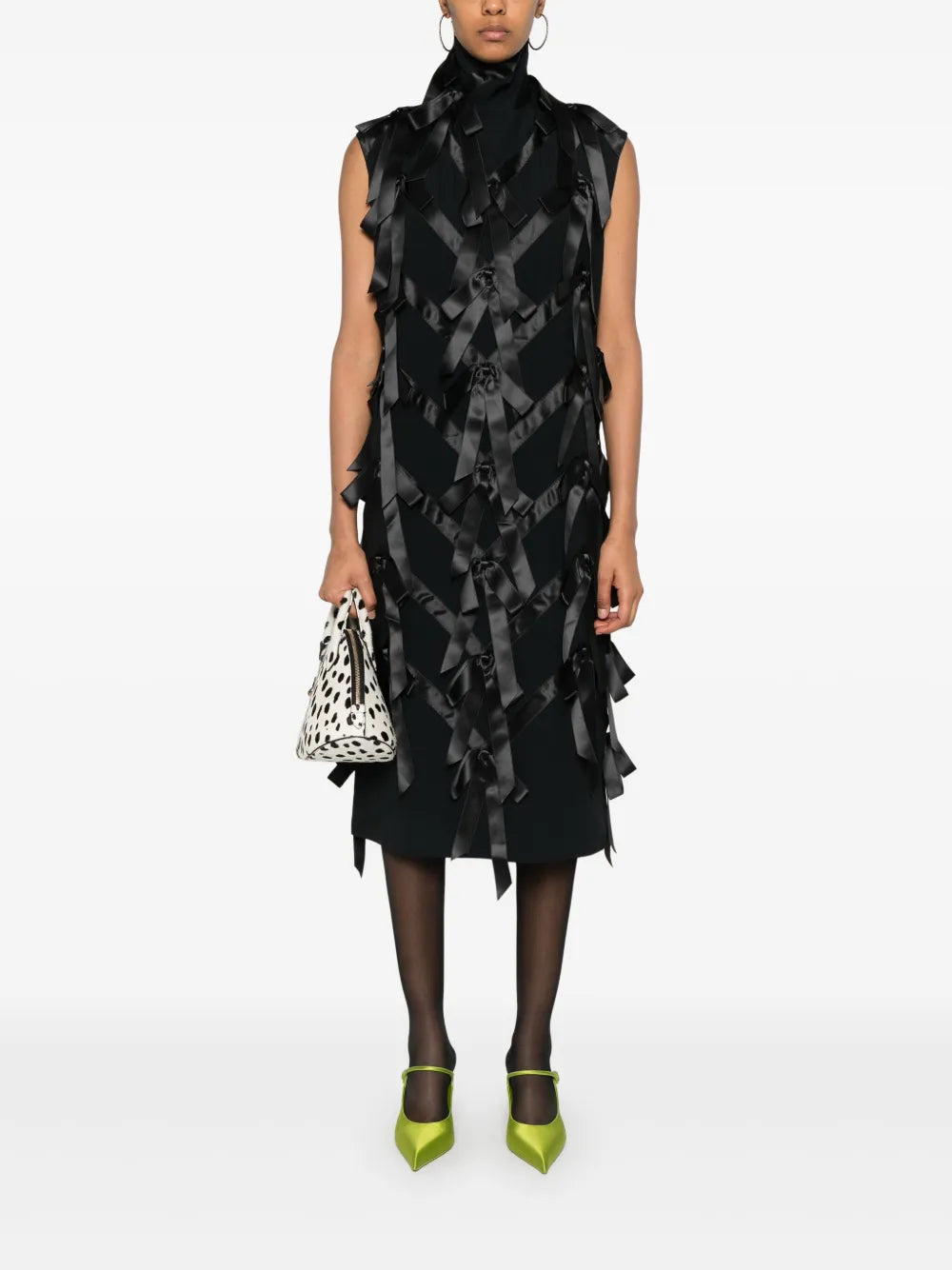 Bow-Appliqué Midi Dress