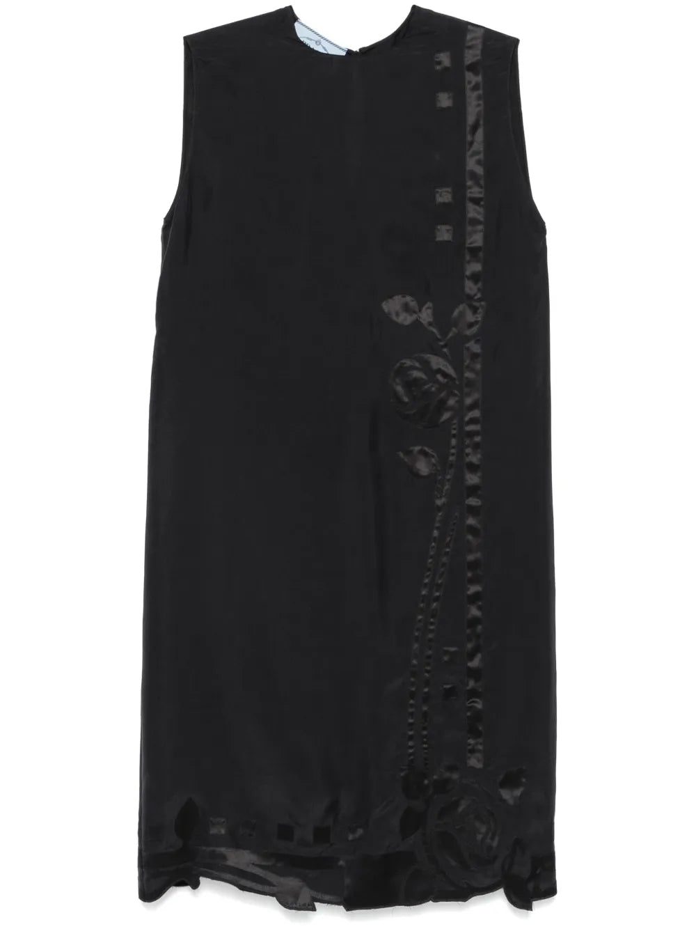 Floral-Appliqué Midi Dress
