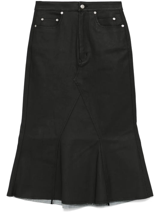 Coated Midi Skirt