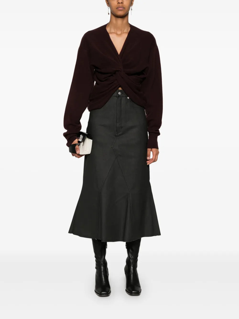 Coated Midi Skirt