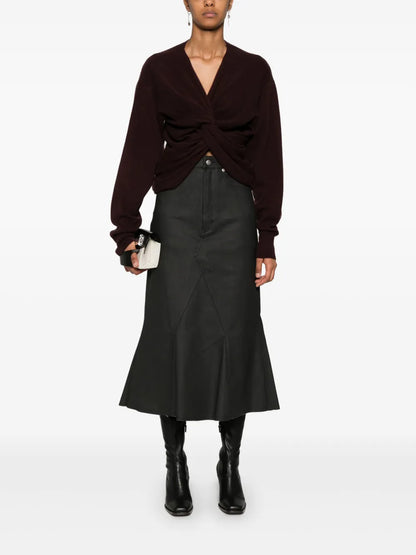 Coated Midi Skirt