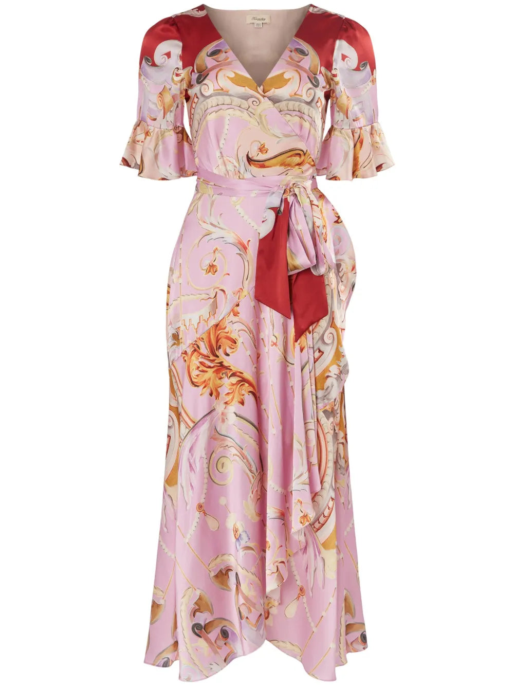 Carline-Print Wrap Dress