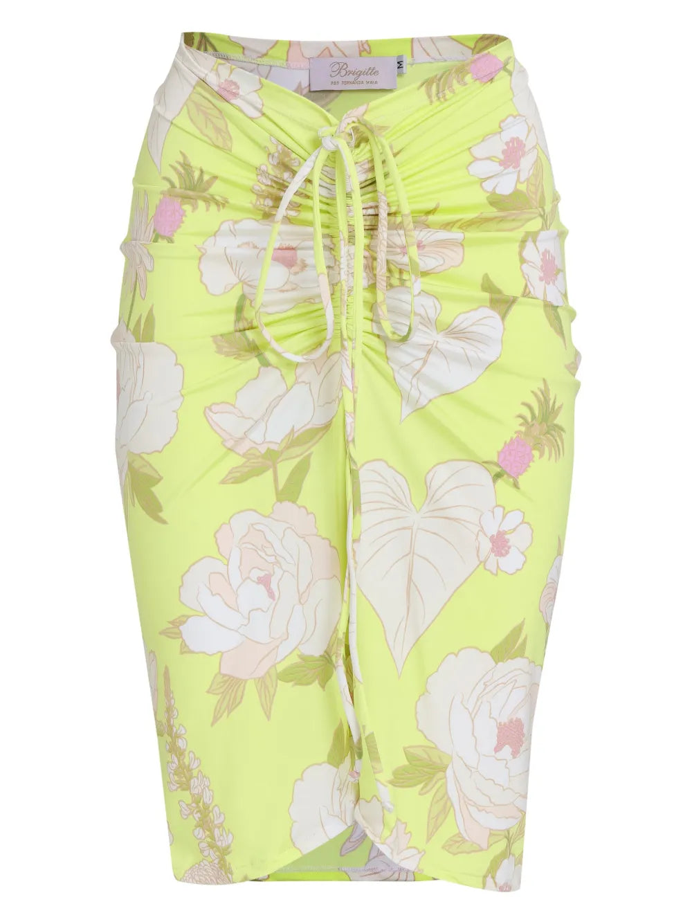 Draped Floral-Print Skirt