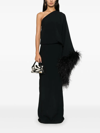 Feathered Eternity Maxi Dress