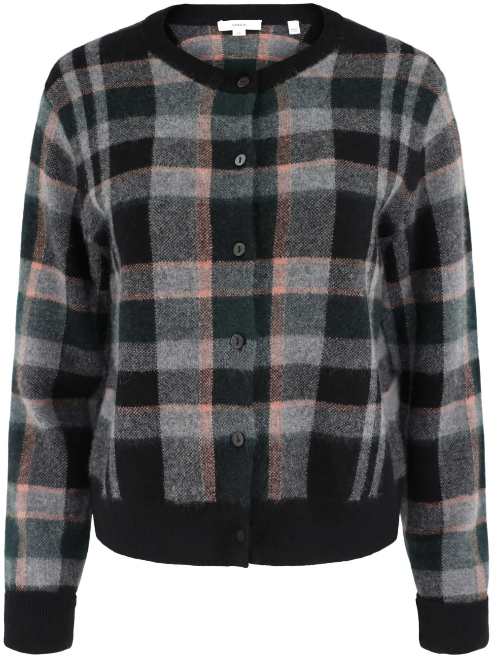 Plaid-Pattern Cardigan