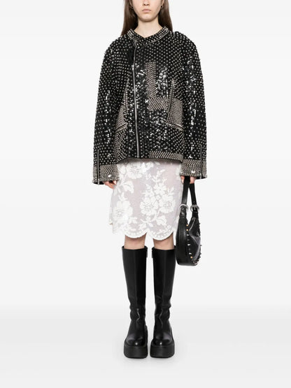 Stud And Sequin Embellishment Jacket