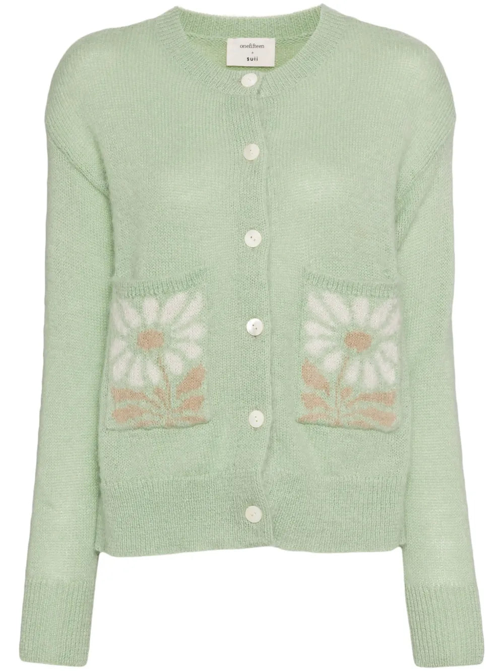 Flower-Patterned Cardigan