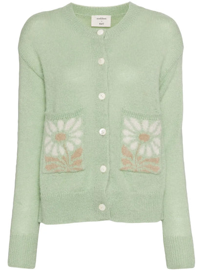 Flower-Patterned Cardigan
