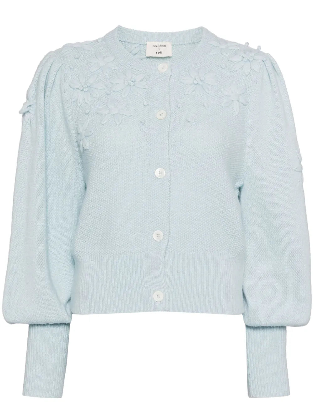 Floral-Embroidered Cardigan
