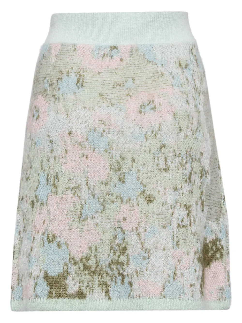 Floral-Intarsia Knitted Skirt
